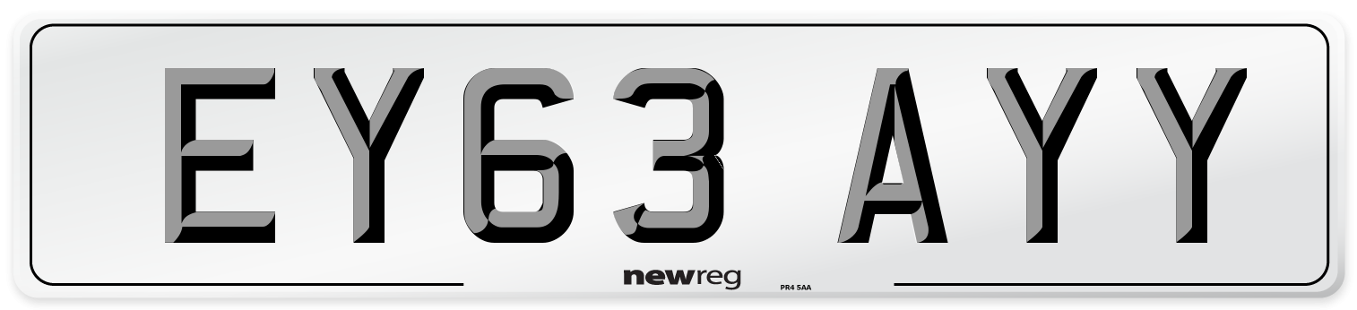 EY63 AYY Number Plate from New Reg